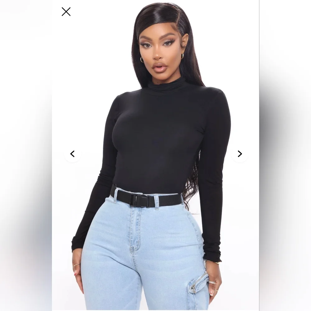 Fashion Nova- Pamela Turtle Neck Long Sleeve Bodysuit- W Sz Small - Picture 5 of 9